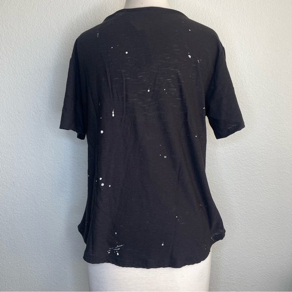 MICHELLE BY COMUNE New With Tags paint spatter T-shirt torn neckline - Picture 4 of 12